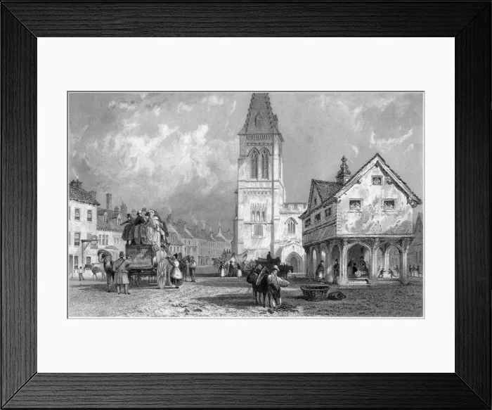 Framed Print : Market Harborough, Leicestershire, 19th century. Artist:s Lacey Framed Print : Market Harborough, Leicestershire, 19th century. Artist:s Lacey