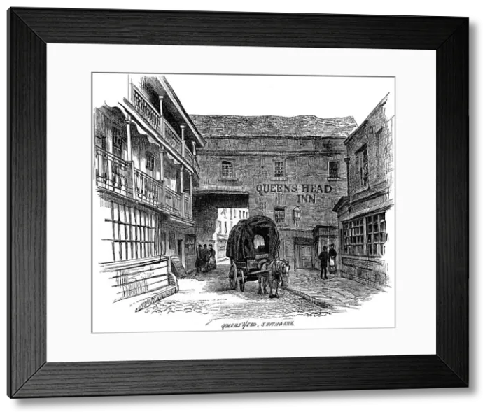 Framed Print : The Queens Head Inn, Southwark, London, 1887 Framed Print : The Queens Head Inn, Southwark, London, 1887