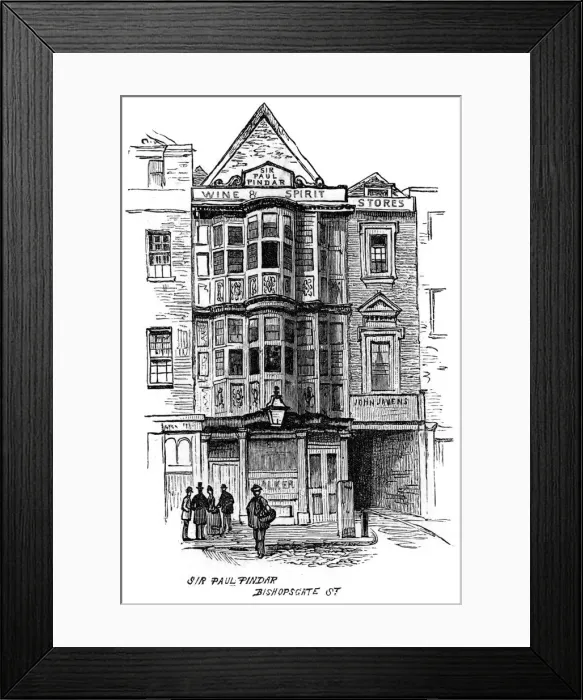 Framed Print : The Sir Paul Pindar public house, Bishopsgate Street, London, 1887 Framed Print : The Sir Paul Pindar public house, Bishopsgate Street, London, 1887