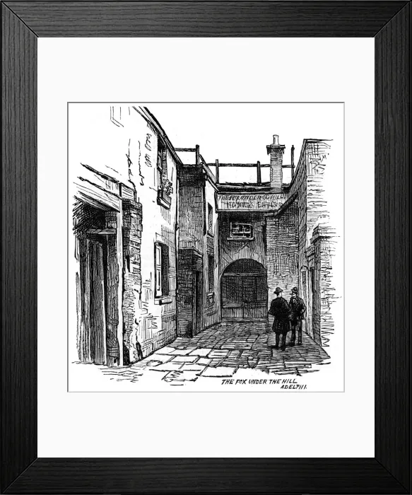 Framed Print : The Fox under the Hill public house, Adelphi, Westminster, London, 1887 Framed Print : The Fox under the Hill public house, Adelphi, Westminster, London, 1887