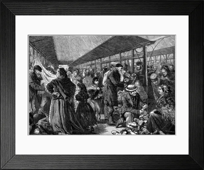 Framed Print : The old clothes exchange, Phils Building, Houndsditch, London, 1882. Artist: Charles Joseph Staniland Framed Print : The old clothes exchange, Phils Building, Houndsditch, London, 1882. Artist: Charles Joseph Staniland