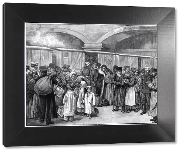 The Baltic Railway Station, expulsion of Jews from St Petersburg, Russia, 1891. Artist: B Baruch
