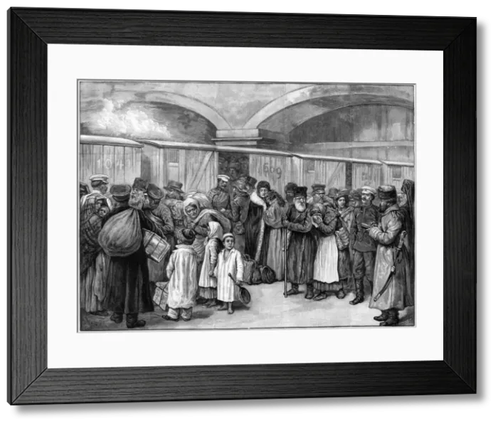 Framed Print : The Baltic Railway Station, expulsion of Jews from St Petersburg, Russia, 1891. Artist: B Baruch Framed Print : The Baltic Railway Station, expulsion of Jews from St Petersburg, Russia, 1891. Artist: B Baruch