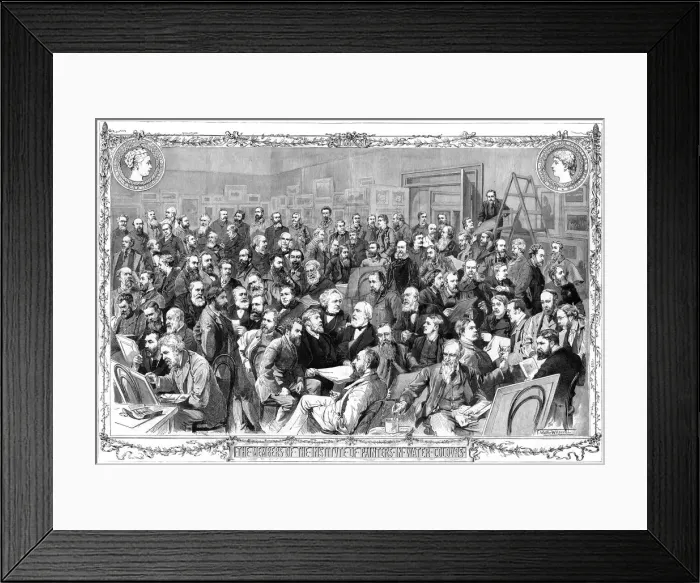 Framed Print : The members of the Institute of Painters in Water Colours, 1883. Artist: W Wilson Framed Print : The members of the Institute of Painters in Water Colours, 1883. Artist: W Wilson