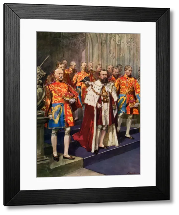 Framed Print : Officers of the Heralds College, Coronation ceremony. Artist: Frederic de Haenen Framed Print : Officers of the Heralds College, Coronation ceremony. Artist: Frederic de Haenen