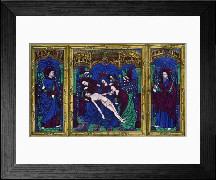 Framed Print : Triptych, champleve enamel on copper, 16th century, (1931) Framed Print : Triptych, champleve enamel on copper, 16th century, (1931)