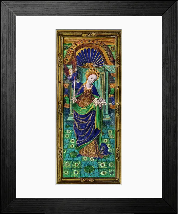 Framed Print : Shutter of a triptych, champleve enamel on copper, 16th century, (1931) Framed Print : Shutter of a triptych, champleve enamel on copper, 16th century, (1931)