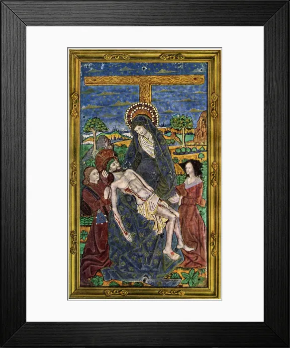 Framed Print : Plaque, enamel on copper, 15th century, (1931) Framed Print : Plaque, enamel on copper, 15th century, (1931)