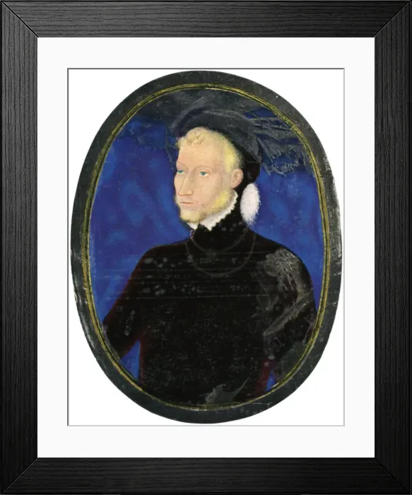 Framed Print : Portrait of a man, enamel, painted on copper, 16th century, (1931). Artist: Leonard Limosin Framed Print : Portrait of a man, enamel, painted on copper, 16th century, (1931). Artist: Leonard Limosin