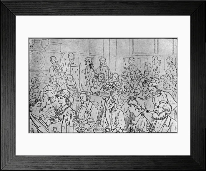 Framed Print : Charles Dickens presiding at the Newsvendors Dinner, 5th April 1870 (1912) Framed Print : Charles Dickens presiding at the Newsvendors Dinner, 5th April 1870 (1912)