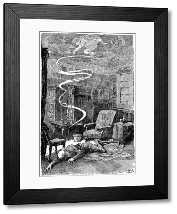Framed Print : The death of Mr Tulkinghorn, 1912. Artist: Harry Furniss Framed Print : The death of Mr Tulkinghorn, 1912. Artist: Harry Furniss