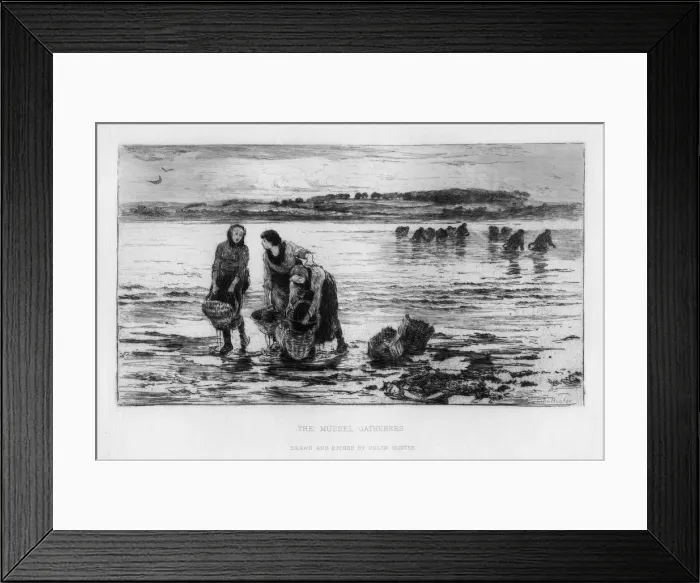 Framed Print : The Mussel Gatherers, c1890. Artist: Colin Hunter Framed Print : The Mussel Gatherers, c1890. Artist: Colin Hunter