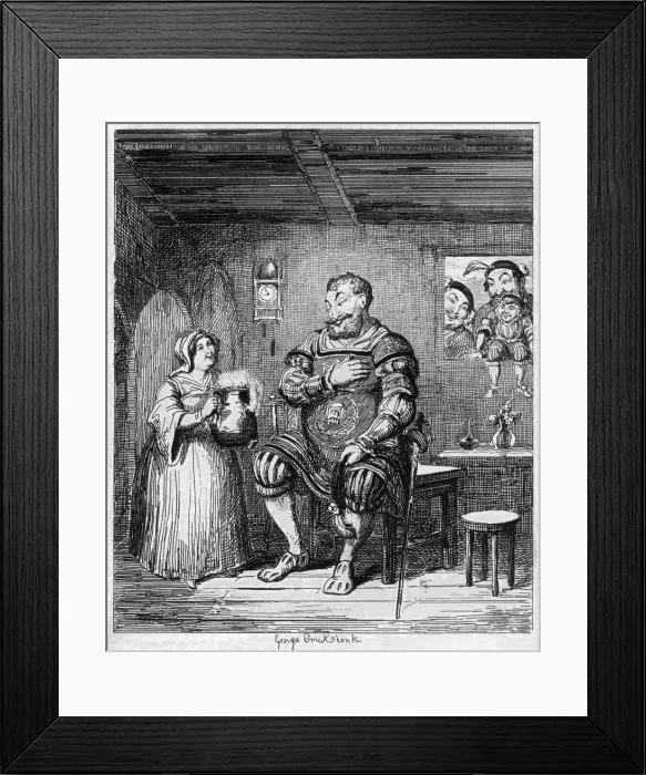 Framed Print : Magogs courtship, 1840. Artist: George Cruikshank Framed Print : Magogs courtship, 1840. Artist: George Cruikshank