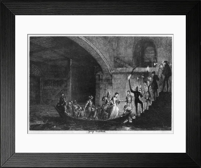 Framed Print : Queen Jane and Lord Guilford Dudley brought back to the Tower, 1553 (1840). Artist: George Cruikshank Framed Print : Queen Jane and Lord Guilford Dudley brought back to the Tower, 1553 (1840). Artist: George Cruikshank