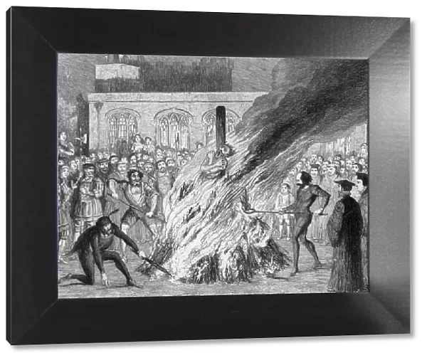 The Burning of Edward Underhill on Tower Green, 1840. Artist: George Cruikshank