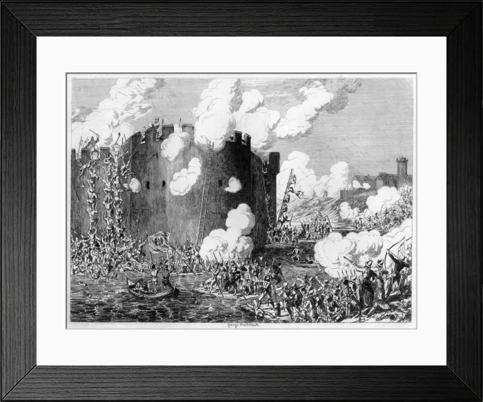 Framed Print : Attack upon the Brass Mount by Lord Guilford Dudley, 1554 (1840). Artist: George Cruikshank Framed Print : Attack upon the Brass Mount by Lord Guilford Dudley, 1554 (1840). Artist: George Cruikshank