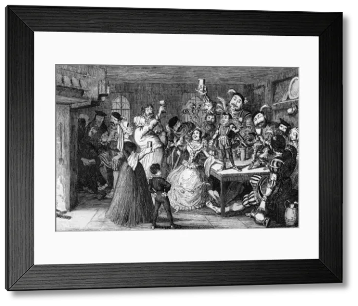 Framed Print : Xit, now Sir Narcissus le Grand, entertaining his friends on his wedding day, 1840. Artist: George Cruikshank Framed Print : Xit, now Sir Narcissus le Grand, entertaining his friends on his wedding day, 1840. Artist: George Cruikshank