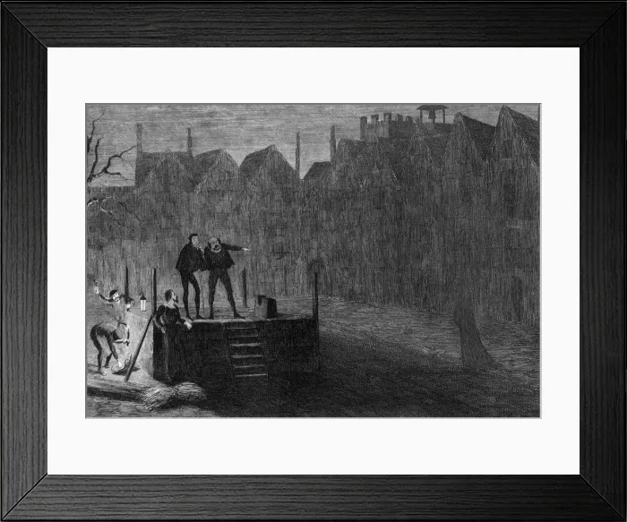 Framed Print : The night before the execution, 1554 (1840). Artist: George Cruikshank