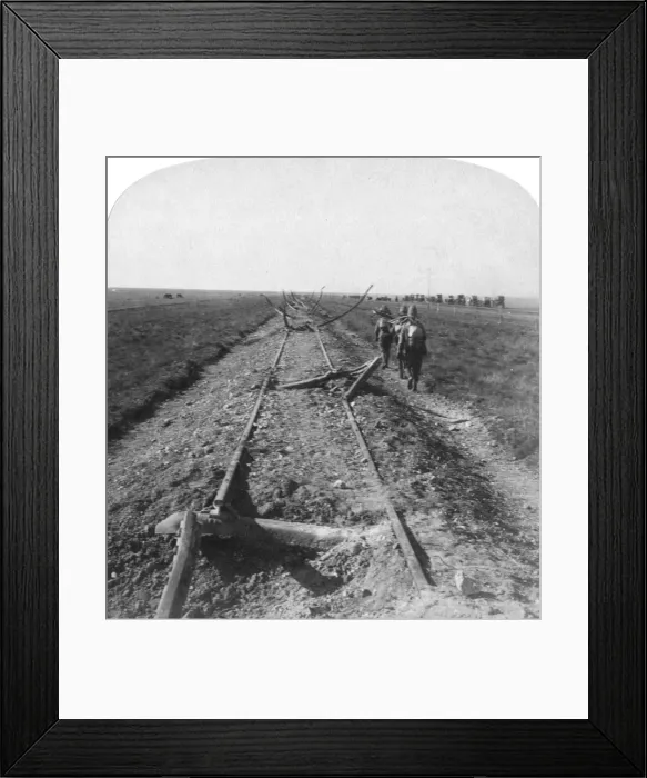 Framed Print : Royal Engineers repairing a railway destroyed by the Boers, Kroonstad, South Africa, 1900. Artist: Underwood & Underwood Framed Print : Royal Engineers repairing a railway destroyed by the Boers, Kroonstad, South Africa, 1900. Artist: Underwood & Underwood