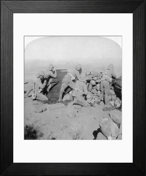 Framed Print : Troops defending New Zealand Hill, Slingersfontein, South Africa, 25th January 1900. Artist: Underwood & Underwood Framed Print : Troops defending New Zealand Hill, Slingersfontein, South Africa, 25th January 1900. Artist: Underwood & Underwood