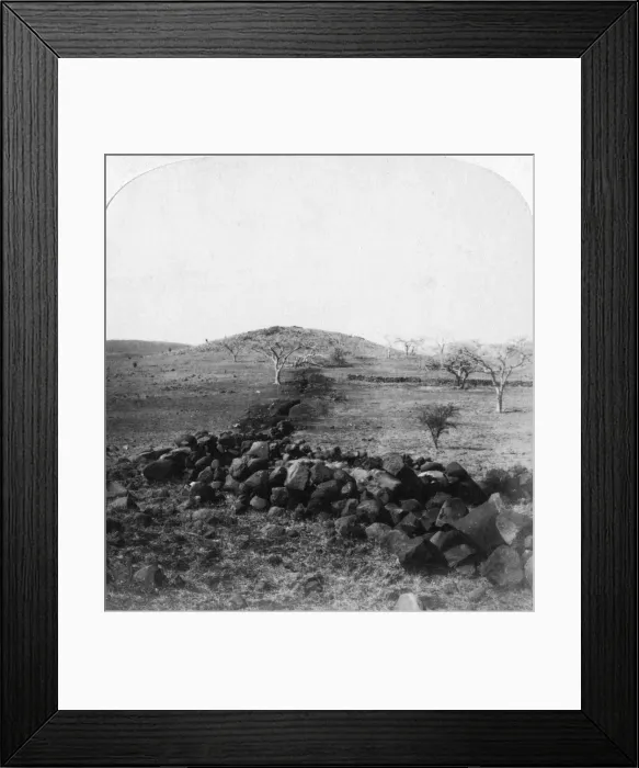 Framed Print : Boer trenches and crest of Harts Hill, scene of the Irish Brigades famous charge, Colenso, 1901. Artist: Underwood & Underwood Framed Print : Boer trenches and crest of Harts Hill, scene of the Irish Brigades famous charge, Colenso, 1901. Artist: Underwood & Underwood