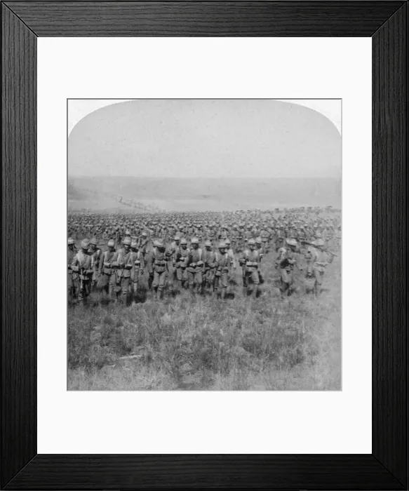 Framed Print : The gallant Guards Brigade marching on Brandfort, Boer War, South Africa, 1901. Artist: Underwood & Underwood Framed Print : The gallant Guards Brigade marching on Brandfort, Boer War, South Africa, 1901. Artist: Underwood & Underwood