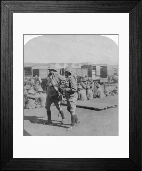 Framed Print : Lord Kitchener and General Pole-Carew at Pretoria rail station, South Africa, 5th June 1901. Artist: Underwood & Underwood Framed Print : Lord Kitchener and General Pole-Carew at Pretoria rail station, South Africa, 5th June 1901. Artist: Underwood & Underwood
