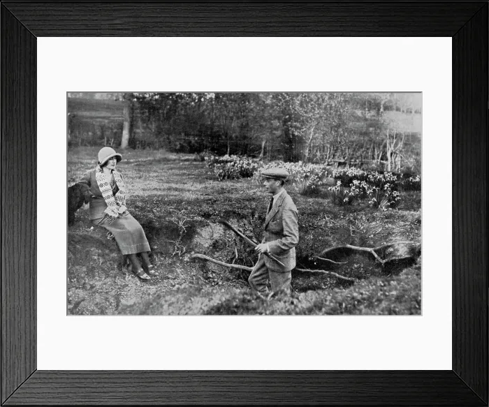 Framed Print : Lady Elizabeth Bowes-Lyon and the Duke of York at her Hertfordshire Home near Welwyn, 1923 Framed Print : Lady Elizabeth Bowes-Lyon and the Duke of York at her Hertfordshire Home near Welwyn, 1923