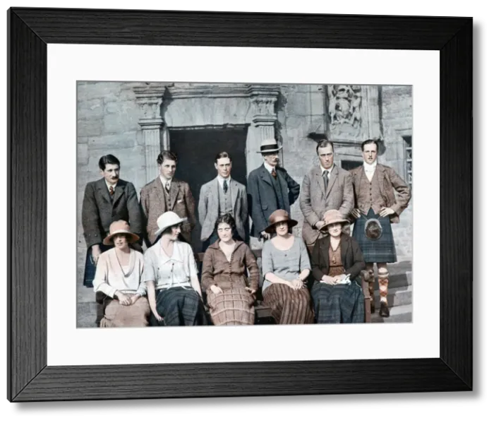 Framed Print : The Duke of York with the Earl of Strathmores shooting party, Glamis Castle, 1921, (1923)