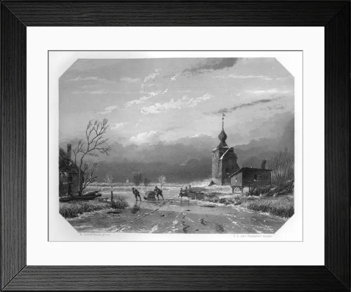 Framed Print : The winter of 1740, Netherlands, (c1870). Artist: CL van Kesteren Framed Print : The winter of 1740, Netherlands, (c1870). Artist: CL van Kesteren