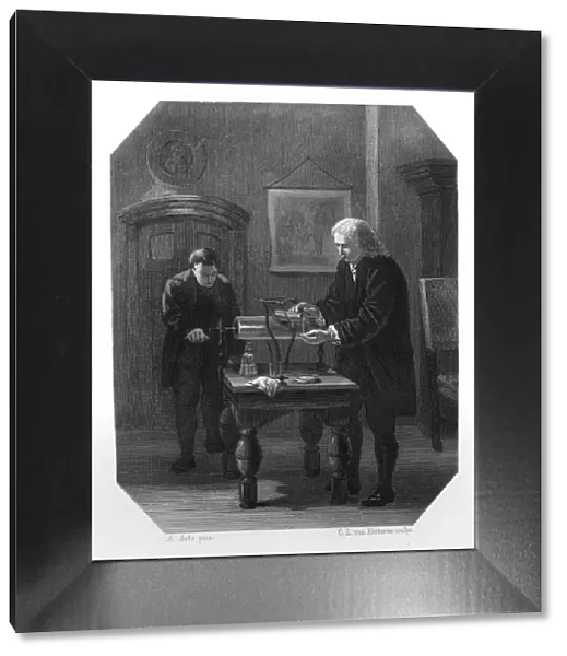 Pieter van Musschenbroek and Andreas Cunaeus, Dutch scientists, c1870. Artist: CL van Kesteren