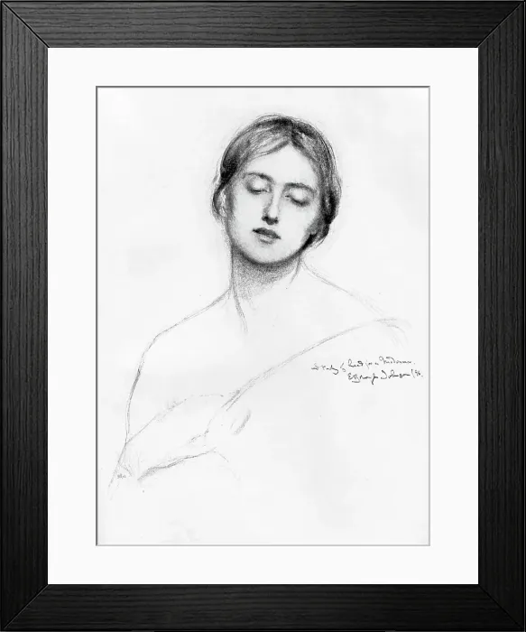 Framed Print : Study of a womans head, 1896 (1898). Artist: E Borough Johnson Framed Print : Study of a womans head, 1896 (1898). Artist: E Borough Johnson