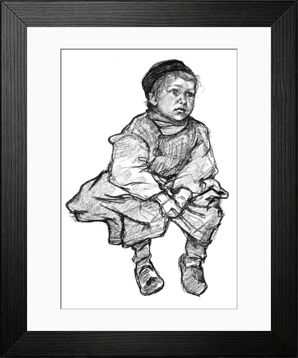 Framed Print : On the Wall, Vollendam, 1898. Artist: Nico Jungmann Framed Print : On the Wall, Vollendam, 1898. Artist: Nico Jungmann