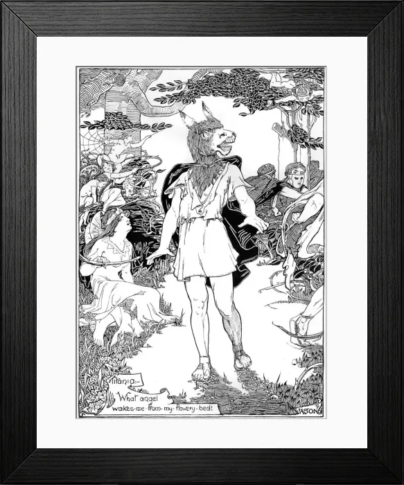 Framed Print : Bottom in scene from William Shakespeares Midsummer Nights Dream, 1898 Framed Print : Bottom in scene from William Shakespeares Midsummer Nights Dream, 1898