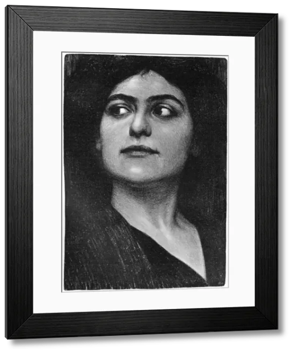 Framed Print : Study of a womans head, 1899. Artist: Hans Unger Framed Print : Study of a womans head, 1899. Artist: Hans Unger