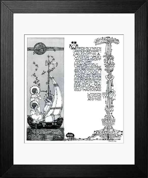 Framed Print : An illustration for Wynken, Blynken and Nod, 1899. Artist: Jessie Marion King Framed Print : An illustration for Wynken, Blynken and Nod, 1899. Artist: Jessie Marion King