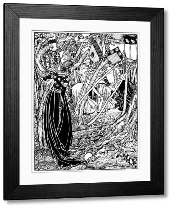 Framed Print : An illustration for Sir Lancelot Du Lake, 1898. Artist: Eleanor Fortescue-Brickdale Framed Print : An illustration for Sir Lancelot Du Lake, 1898. Artist: Eleanor Fortescue-Brickdale