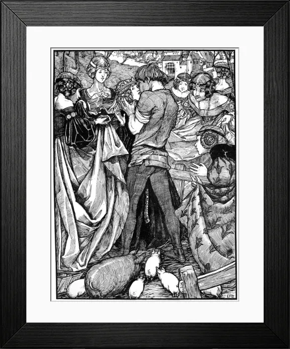 Framed Print : The Princess and the Swineherd, 1898. Artist: Eleanor Fortescue-Brickdale Framed Print : The Princess and the Swineherd, 1898. Artist: Eleanor Fortescue-Brickdale