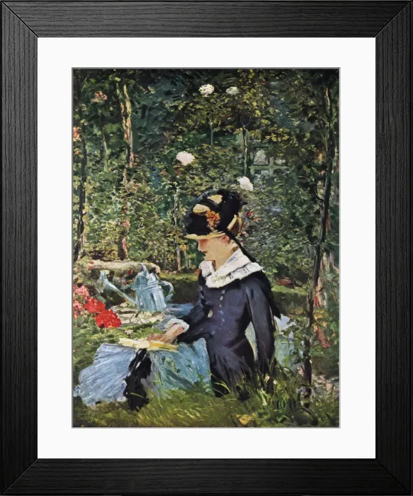 Framed Print : Young Girl on the Threshold of the Garden at Bellevue, 1880. Artist: Edouard Manet Framed Print : Young Girl on the Threshold of the Garden at Bellevue, 1880. Artist: Edouard Manet
