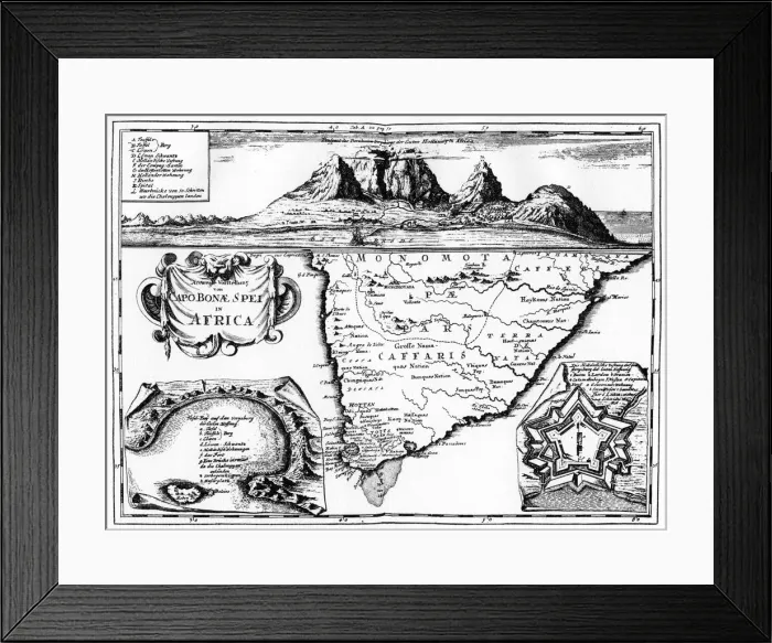 Framed Print : A map of the Cape of Good Hope, South Africa, 1719 (1931) Framed Print : A map of the Cape of Good Hope, South Africa, 1719 (1931)
