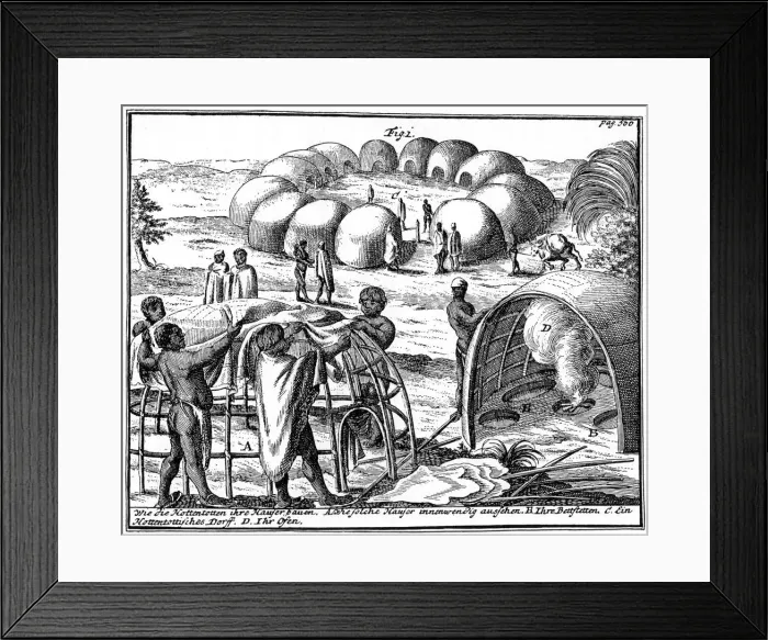 Framed Print : Khoikhoi huts and kraal, South Africa, 1931 Framed Print : Khoikhoi huts and kraal, South Africa, 1931