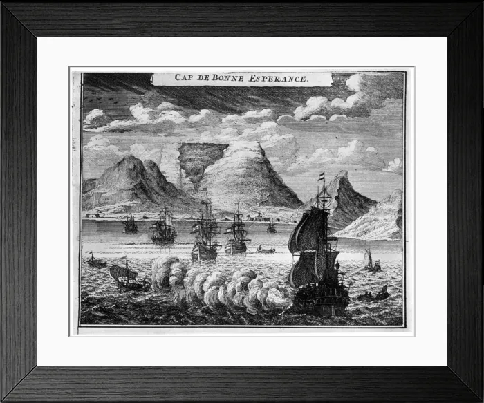Framed Print : The arrival of the fleet in the time of Simon van der Stel, 1931 Framed Print : The arrival of the fleet in the time of Simon van der Stel, 1931