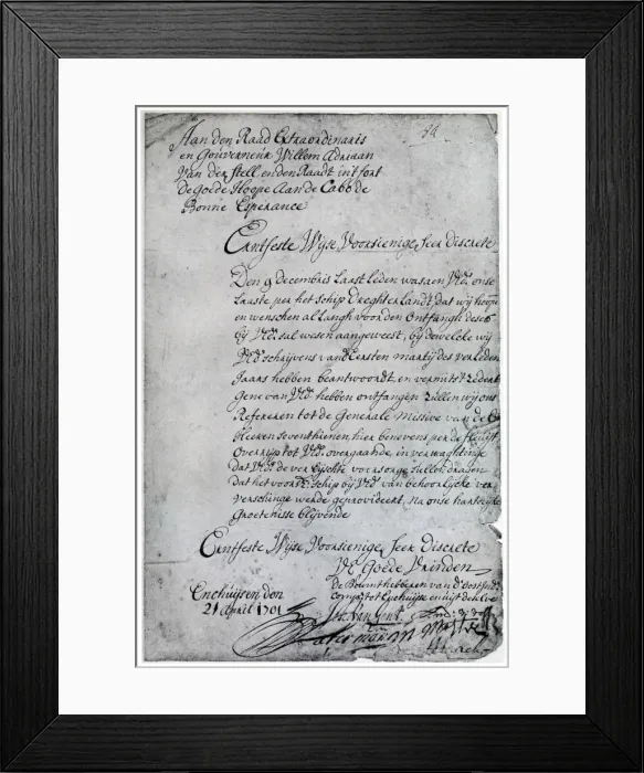 Framed Print : A letter from the Dutch East India Company to Willem Adriaan van der Stel, 18th century (1931) Framed Print : A letter from the Dutch East India Company to Willem Adriaan van der Stel, 18th century (1931)