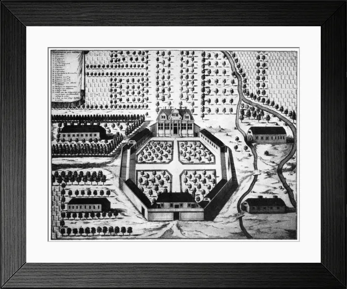 Framed Print : Aerial view of the Vergelegen wine estate, South Africa, 18th century (1931) Framed Print : Aerial view of the Vergelegen wine estate, South Africa, 18th century (1931)