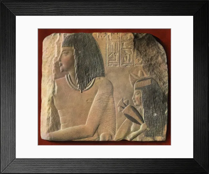 Framed Print : An Egyptian limestone relief, c1400 BC (1936) Framed Print : An Egyptian limestone relief, c1400 BC (1936)
