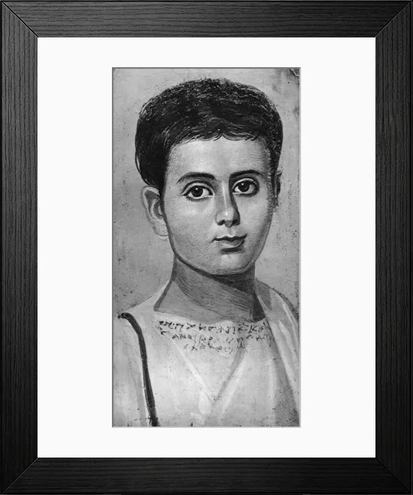 Framed Print : Portrait of a young boy, Al-Fayyum, Egypt, 2nd century (1936) Framed Print : Portrait of a young boy, Al-Fayyum, Egypt, 2nd century (1936)