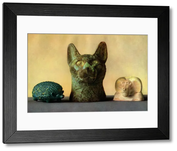 Framed Print : Animal carvings from the New Kingdom and Late Period, Egypt, 1936 Framed Print : Animal carvings from the New Kingdom and Late Period, Egypt, 1936