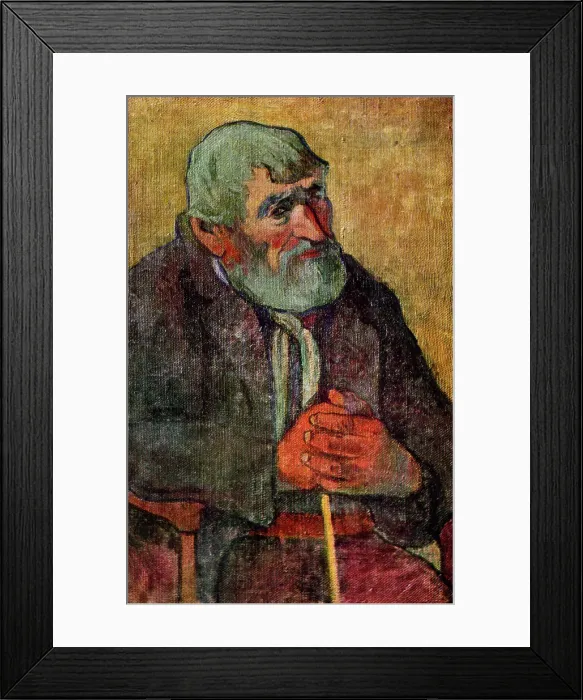 Framed Print : Portrait of an Old Man with a Stick, 1889-1890 (1939). Artist: Paul Gauguin Framed Print : Portrait of an Old Man with a Stick, 1889-1890 (1939). Artist: Paul Gauguin