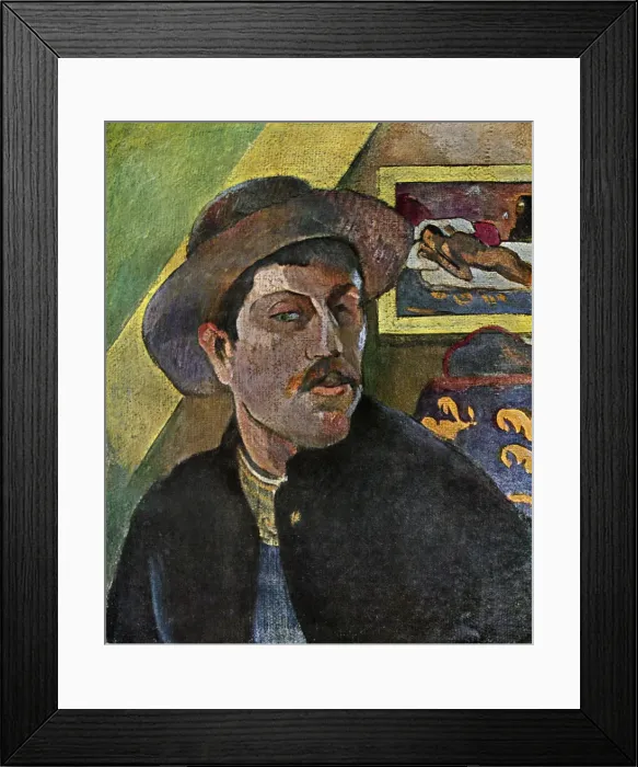 Framed Print : Self Portrait in a Hat, 1893-1894 (1939). Artist: Paul Gauguin Framed Print : Self Portrait in a Hat, 1893-1894 (1939). Artist: Paul Gauguin