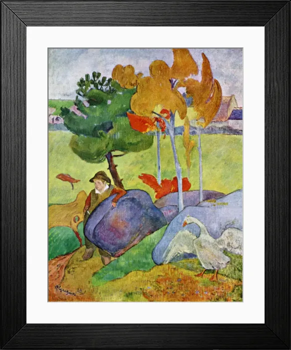 Framed Print : Little Breton Boy with a Goose, 1889 (1939). Artist: Paul Gauguin Framed Print : Little Breton Boy with a Goose, 1889 (1939). Artist: Paul Gauguin